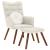 Scaun de relaxare cu scaun catifea crem GartenMobel Dekor