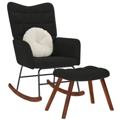 Scaun balansoar cu scaun catifea neagră GartenMobel Dekor