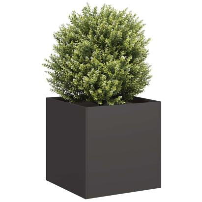 Jardinier negru 40x40x40 cm Oțel laminat la rece GartenMobel Dekor