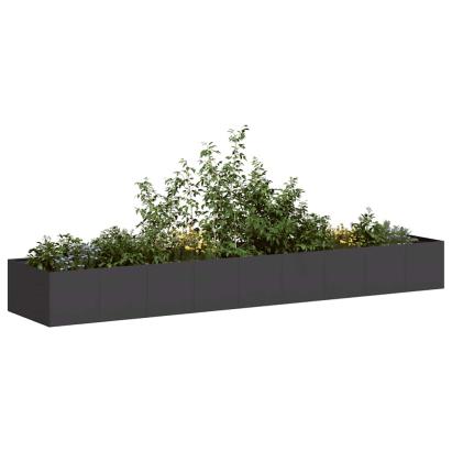 Jardinieră, negru, 360x80x40 cm, oțel GartenMobel Dekor