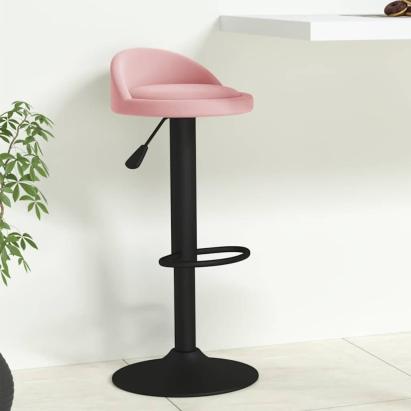 Scaun de bar, roz, catifea GartenMobel Dekor