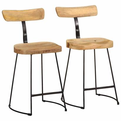 Scaune de bar 2 buc 49x43x79 cm lemn masiv de mango GartenMobel Dekor