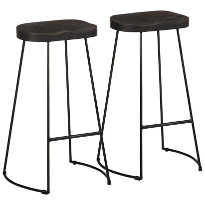 Scaune de bar 2 buc Negru 45x40x78 cm lemn masiv de mango GartenMobel Dekor