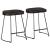Scaune de bar 2 buc Negru 46x38x52 cm lemn masiv de mango GartenMobel Dekor