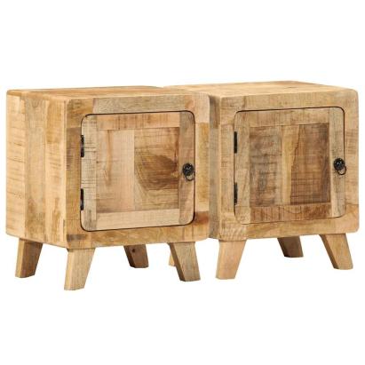 Noptiera 2 buc 40x32x46 cm Lemn masiv Mango brut GartenMobel Dekor