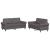 Set de canapele cu perne, 2 piese, gri, piele ecologică GartenMobel Dekor