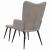 Scaun de relaxare cu taburet, gri taupe, textil GartenMobel Dekor