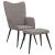 Scaun de relaxare cu taburet, gri taupe, textil GartenMobel Dekor