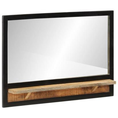 oglindă cu raft 80x8x55 cm sticlă și lemn masiv de mango GartenMobel Dekor