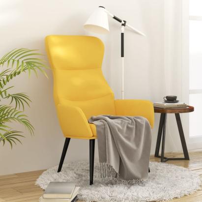 Scaun de relaxare, galben muștar, material textil GartenMobel Dekor