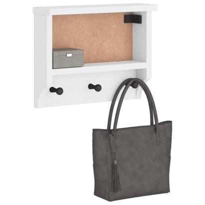 Suport pentru haine "SANDNES" alb 45x12x35 cm lemn masiv de pin GartenMobel Dekor