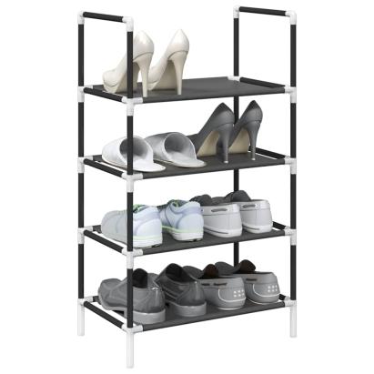 Suport pantofi 4 niveluri negru 44x28x77 cm țesătură nețesă GartenMobel Dekor