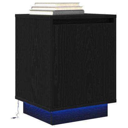 Noptiera cu lumini LED Negru 38x34x50 cm GartenMobel Dekor
