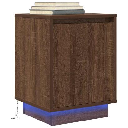 Noptiera cu lumini LED Stejar maro 38x34x50 cm GartenMobel Dekor