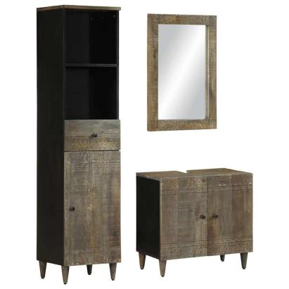 Set mobilier de baie, 3 piese, lemn masiv de mango GartenMobel Dekor