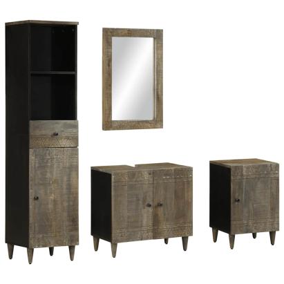 Set mobilier de baie, 4 piese, lemn masiv de mango GartenMobel Dekor