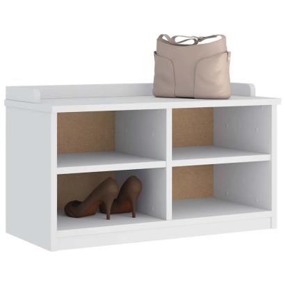 Bancă pentru hol „SANDNES” albă 87x40x50 cm, lemn masiv de pin GartenMobel Dekor