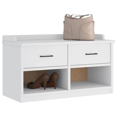 Bancă pentru hol „SANDNES” albă 87x40x50 cm, lemn masiv de pin GartenMobel Dekor