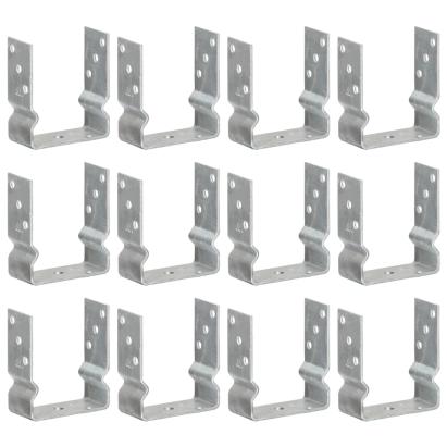 Ancore de gard, 12 buc., argintiu, 12x6x15 cm, oțel galvanizat GartenMobel Dekor