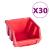 Set cutii depozitare 136 piese cu panouri de perete, roșu&negru GartenMobel Dekor