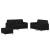 Set de canapele cu perne, 3 piese, negru, textil GartenMobel Dekor
