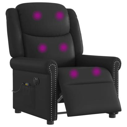 Scaun electric masaj pentru relaxare neagră lucioasă GartenMobel Dekor