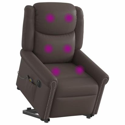 Scaun electric de masaj în picioare maro strălucitor GartenMobel Dekor