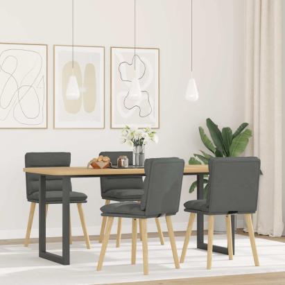 Scaune de bucătărie pivotante, 4 buc., gri închis, textil GartenMobel Dekor