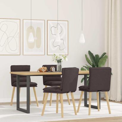 Scaune de bucătărie, 4 buc., maro închis, material textil GartenMobel Dekor