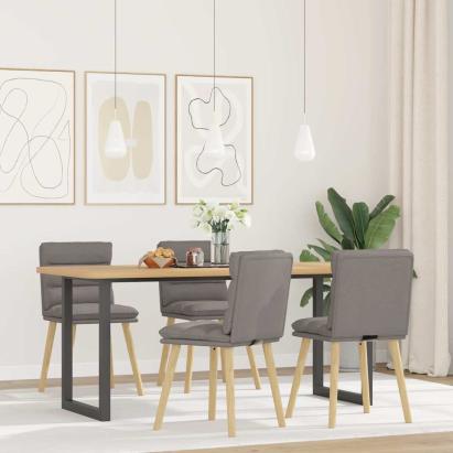 Scaune de sufragerie, 4 buc., gri taupe, material textil GartenMobel Dekor
