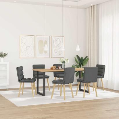 Scaune de sufragerie, 6 buc., gri închis, material textil  GartenMobel Dekor