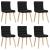 Scaune de sufragerie 6 buc. negru material textil GartenMobel Dekor