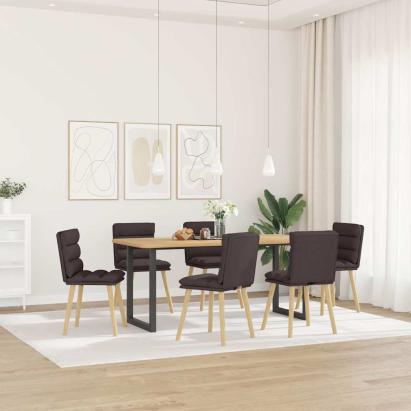 Scaune de bucătărie, 6 buc., maro închis, material textil GartenMobel Dekor