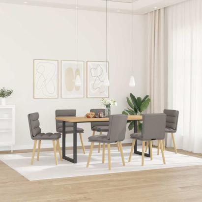 Scaune de sufragerie, 6 buc., gri taupe, material textil GartenMobel Dekor