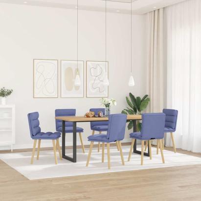 Scaune de sufragerie 6 buc țesătură Jeans Blue GartenMobel Dekor