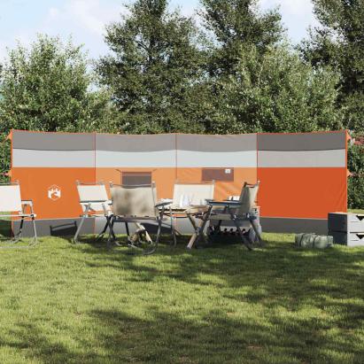 Paravan de camping, gri/portocaliu, 510x153 cm, impermeabil GartenMobel Dekor