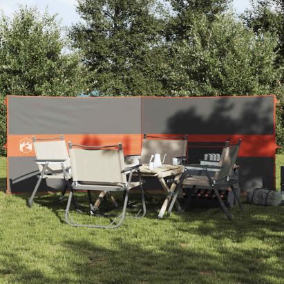 Paravan de camping, gri/portocaliu, 344x120 c, impermeabil GartenMobel Dekor