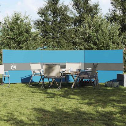 Paravan de camping, albastru, 490x123 cm, impermeabil GartenMobel Dekor