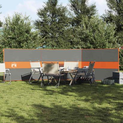 Paravan de camping, gri/portocaliu, 490x123 cm, impermeabil GartenMobel Dekor