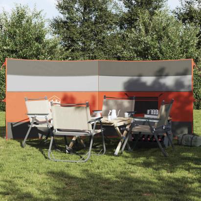 Paravan de camping, gri/portocaliu, 340x130 cm, impermeabil GartenMobel Dekor