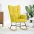Scaun balansoar din material galben deschis GartenMobel Dekor