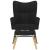 Scaun balansoar cu taburet, Negru, material textil GartenMobel Dekor