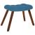 Scaun de relaxare cu taburet, albastru, catifea GartenMobel Dekor