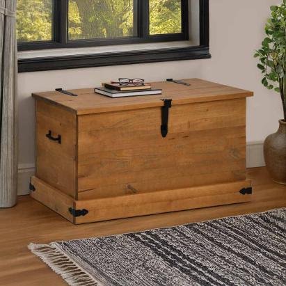 Cufă de depozitare HALDEN 91x48x47 cm din lemn masiv de pin GartenMobel Dekor