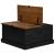 Cufă de depozitare HALDEN Negru 91x91x47 cm Lemn masiv de pin GartenMobel Dekor