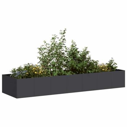 Jardinieră Negru 280x80x40 cm Oțel GartenMobel Dekor