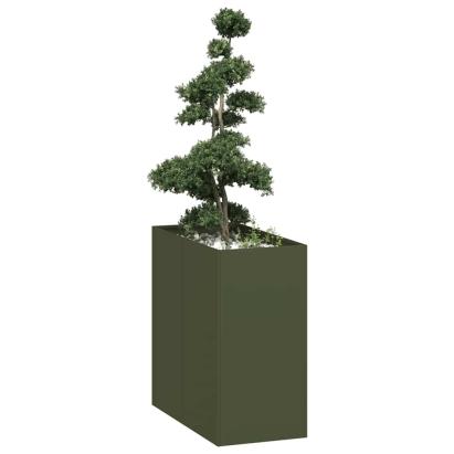 Jardinieră verde măsline 40x80x80 cm oțel GartenMobel Dekor