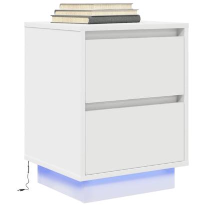Noptiera cu lumini LED alb 38x34x50 cm GartenMobel Dekor