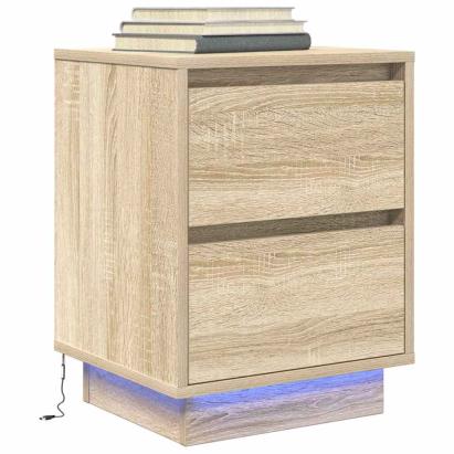 Noptiera cu lumini LED Stejar Sonoma 38x34x50 cm GartenMobel Dekor