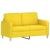 Set de canapele cu perne, 3 piese, galben deschis, textil GartenMobel Dekor